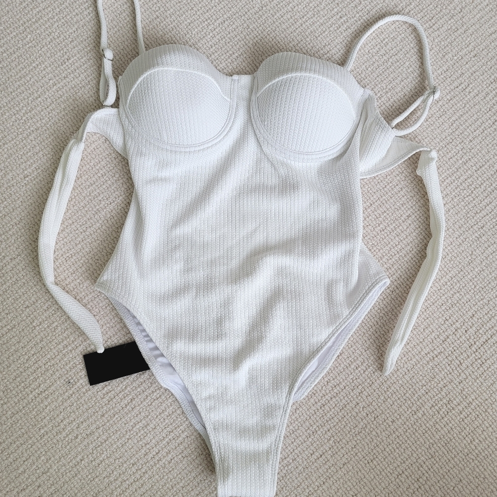 White Push-Up One-Piece sz S